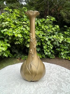 Seltene antike japanische Meiji/Taisho Periode Jugendstil Bronze Vase Hersteller gestempelt - Bild 1 von 7