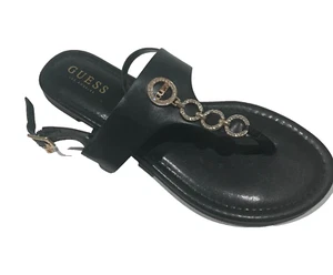 Sandalias Planas Guess Los Angeles Glayton Charm Oro Negro (WGCORDS-R) Talla: EE. UU. 8,5 - Imagen 1 de 6