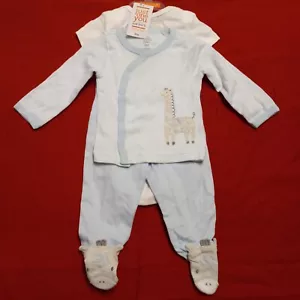 Just One You By Carter's 3 Piece Set Giraffe "Welcome Home" Sz 3m Blue NWT Read - Picture 1 of 5