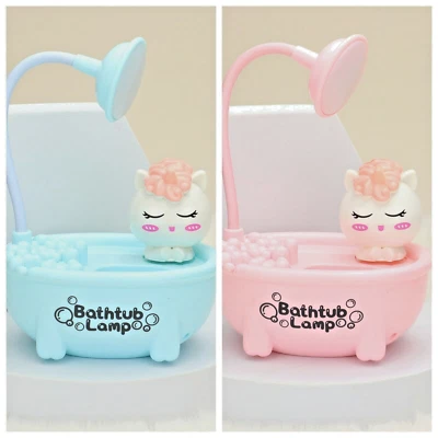 Lámpara de mesa pequeña para bañera de noche soporte para lápices y sacapuntas Foto 1 de 4