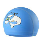 Unisex Waterproof Dolphin Pattern Swim Cap for Kids (Blue)