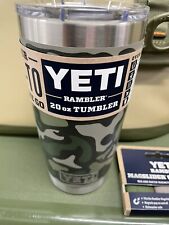 Yeti 20 oz Camo Rambler Tumbler NEW with Second Green Magnetic Slider Sold Out