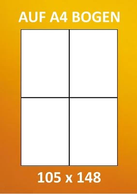 PREMIUM ETIKETTEN 105 x 148,5 MM AUF A4 BOGEN KOMP. ZWECKFORM HERMA