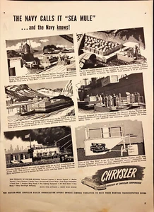 1943 Chrysler Navy Sea Mule War Products World War II Vintage Print Ad - Picture 1 of 1