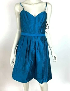 Watters 1485 Strapless Silk Dupioni Bridesmaid Prom Dress Blue Women 8 NWT - Picture 1 of 12