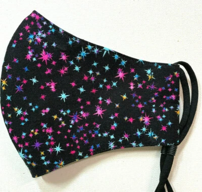 Handmade Cotton Face Mask with Filter Pocket Nose Wire Hospital Approved Design - Image 1 of 4