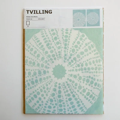 Juego de 2 impresiones artísticas de erizo de mar IKEA TVILLING de Joni Whyte 12x16 pulgadas azul blanco Foto 1 de 4