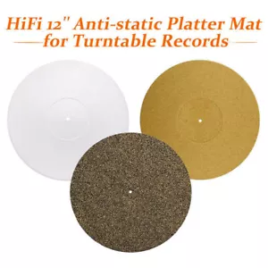 More details for acrylic/rubber 12&quot; record player turntable platter mat slip mat anti-static pad