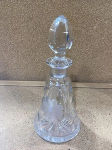 Vintage geschliffenes Glas Elegance Floral Parfüm Flakon 6" hoch - Bild 1 von 11