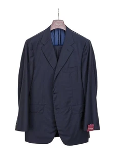 $2700 SARTORIA PARTENOPEA NAPOLI Blue Navy Handmade Suit Wool 140's  44 US 54 EU - Picture 1 of 7
