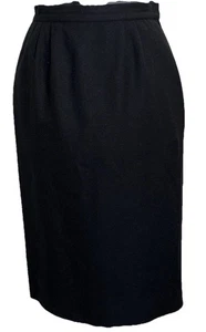 Gonna a matita vintage Valentino notte lana donna 6 nera classica ufficio Italia - Foto 1 di 11