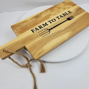 Tagliere vintage casale con piedi in legno copriletto 19x8x2 pollici fattoria a tavola - Foto 1 di 8