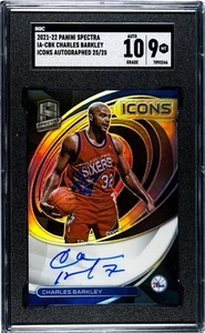 2021-2022 Panini Spectra IA-CBK Charles Barkley Icons Auto /25 SGC 9 Auto 10 - Picture 1 of 2