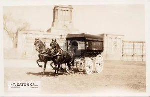 Winnipeg MB Canada T. Eaton Co Horses Carriage RPPC Pocztówka ze zdjęciem KOPIA - Zdjęcie 1 z 2