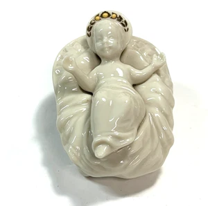 Figura Lenox China Jewels Belén Niño Jesús Marfil Porcelana Oro 1993 De Colección - Imagen 1 de 6