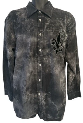 Eighty Eight Platinum Shirt Mens Sz XL Angel Wings Long Sleeve Cotton India - Image 1 of 3