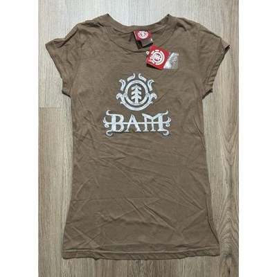 Y2K Element BAM Logo Brown T Shirt Youth Size S - Image 1 of 4