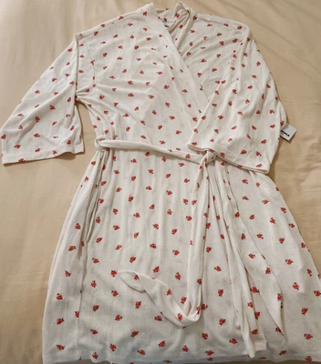 Nuevo con etiquetas Bata Sonoma Para Mujer Talla Mediana Marfil Blanco Floral Estampado Rosa Ligera Foto 1 de 4