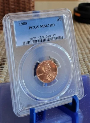 1985 PCGS MS67RD LINCOLN  CENT - Image 1 of 2