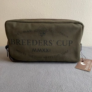 Rebecca Ray Breeders Cup Dopp Kit Toiletry Bag Green Brown Made USA Equestrian - Picture 1 of 15