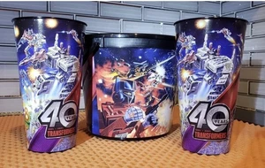 Nuevo 2024 Transformers 40 Aniversario 1 Cubo Palomitas + 2 Tazas Oficial Raro - Imagen 1 de 4