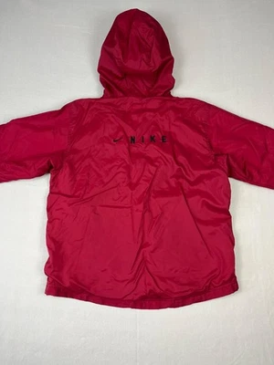 Vintage Nike Windbreaker Jacket Adult S Maroon Fleece Line Hooded 90s Full Zip - Image 1 of 4