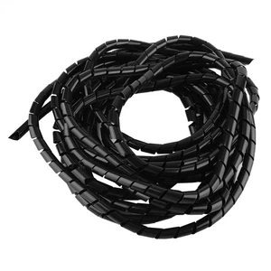 (Black)Spiral Cable Wrap Wire Protectvie Binding Organizer Home Office Cord SL - Afbeelding 1 van 12