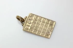 Vintage 14k GOLD BINGO GAME CARD CHARM BRACELET A.C - Picture 1 of 4