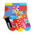 United Oddsocks Mia Mismatched Trio Bright Flowers UK 4-8 Womens Socks Gift Idea