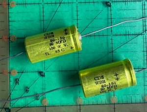 Condensador axial Dubilier 80uF 150v Cornell WBR80-150 audio -10% + 100% 2 piezas - Imagen 1 de 4