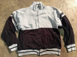 1980er Vintage grau schwarz Reißverschluss Sweatshirt Talon Reißverschluss D-Taschen Medium - Bild 1 von 10