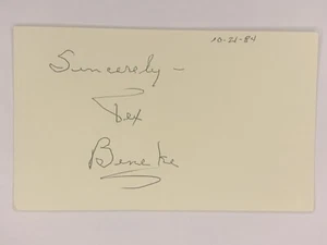 Tex Beneke D.2000 Musiker signiert 3"" x 5"" Karteikarte - Bild 1 von 1