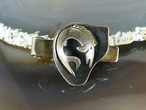 Vintage Taxco Mexico Sterling Silver Marlin Swordfish FISHING TIE CLIP Bar 15g - Picture 1 of 11