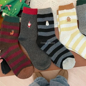6Pack Wool Crew Cozy Warm Funny Thick Soft Women Striped Cartoon Boots Socks 5-9 - Picture 1 of 13