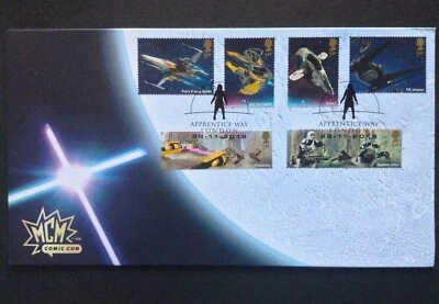GB Buckingham 2019 Star Wars M/Sheet Stamps on First Day Cover, Apprentice Way - Image 1 of 2
