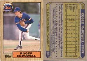 Roger McDowell 1987 Topps #185 Card New York Mets FREE SHIP *AutographDen* - Picture 1 of 1