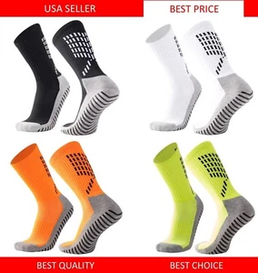 4 Pairs Sport Socks Anti-Slip Grip Soccer Football Basketball Men Socks Premium - Picture 1 of 5