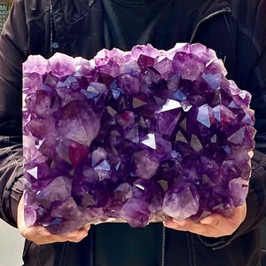 22.75LB Natural Brazilian Amethyst Crystal Point Stone Cluster Quartz Druzy Geod - Picture 1 of 12