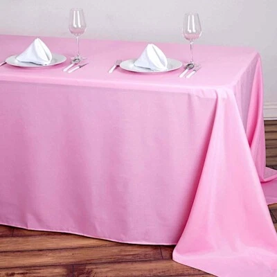 90x132-Inch RECTANGULAR Polyester Tablecloths Reception Catering Wedding Party - Image 1 of 2
