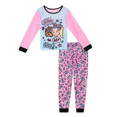 Conjunto de pijama manga larga para niñas Jojo Siwa, talla S (6-6X) color rosa Foto 1 de 4