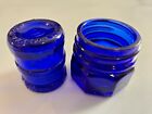 Lot Of 2 Antique Primitive cobalt blue NOX-EMA Noxema  Jar & John Wyeth Dose cap