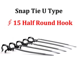 U Type Snap Tie 15 Half Round Hook-Automotive Wiring Harness Fixing Buckle 10pcs - Picture 1 of 6