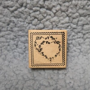 Jahrgang 1997 Briefmarke Stadt Holz montiert Gummistempel Doppelherz Postage stamp  - Bild 1 von 5