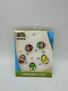 Super Mario Crocs Jibbitz Set Of 5 Mario, Luigi, Bowser, Princess Peach, Yoshi - Picture 1 of 2