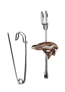 F39 Turning Pike Fish COPPER Effect Emblem ON A kilt pin Scarf Brooch 3" 7.5 cm - Picture 1 of 1