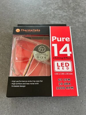 Thermaltake CL-F027-PL14RE-A Pure 14 LED Red 140x140x25mm Fan - NEW IN BOX - Image 1 of 4