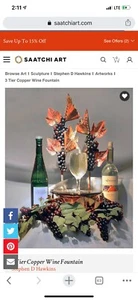 Fuente de vino de cobre de 3 niveles Stephen D Hawkins metal 3D con escultura artística sonora - Imagen 1 de 12