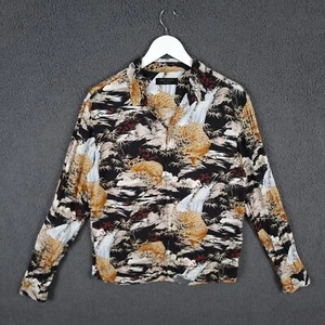 ALLSAINTS Shirt Mens M Sumatra LS Tiger Cuban Camp Collar Hawaiian 100% Viscose - Picture 1 of 10