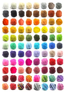 50g / 100g Merino Wool Roving Top CyberloxShop Felting Dreads Needle Spinning - Picture 1 of 89