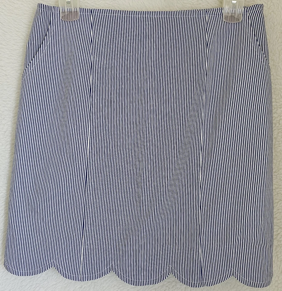 Falda Sara Campbell Mujer Talla 12 Azul Blanco Rayas NUEVA Foto 1 de 4
